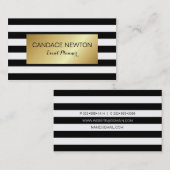 Zwart-witte streep en gouden Visitekaartje (Voorkant / Achterkant)