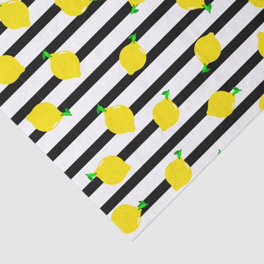 Zwart-witte streep en lemon tissuepapier (Detail)