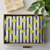 Zwart-witte streep en lemon tissuepapier (Geschenk)