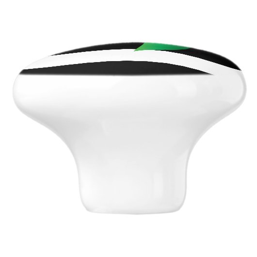 Zwart-witte streep en roze ventilator keramische knop (Zijkant)