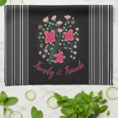 Zwart-witte streep geaccentueerd theedoek (Gevouwen)