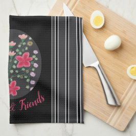 Zwart-witte streep geaccentueerd theedoek