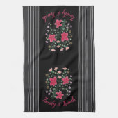 Zwart-witte streep geaccentueerd theedoek (Verticaal)