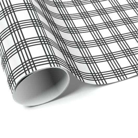 Zwart-witte streep Gift Wrap Cadeaupapier (Rol Hoek)