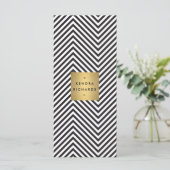 Zwart Witte Streep Goud Minimalistische Moderne Ee (Staand voorkant)
