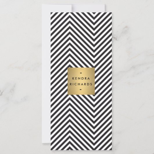 Zwart Witte Streep Goud Minimalistische Moderne Ee (Voorkant)