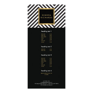 Zwart Witte Streep Goud Minimalistische Moderne Kr Reclamekaart