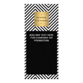 Zwart Witte Streep Goud Minimalistische Moderne Reclamekaart