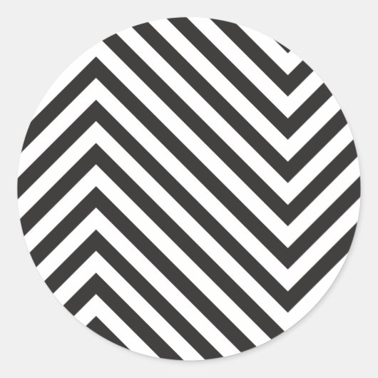 Zwart Witte Streep Goud Minimalistische Moderne Sc Ronde Sticker (Voorkant)