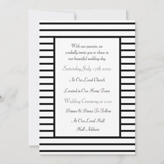 Zwart-witte streep kaart (Voorkant)