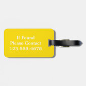 Zwart-witte streep met geel monogram bagagelabel (Achterkant horizontaal)