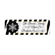 Zwart-witte streep sneeuwvlok vakantie Kerstmis