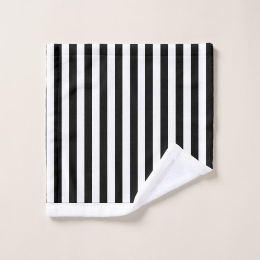 Zwart Witte Streep Team  Bad Handdoek (Wasdoekje)