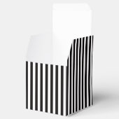 Zwart Witte Streep Zwart Vierblad 3 Monogram Bedankdoosjes (Geopend)