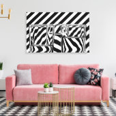 Zwart-witte strepen Abstract brillenglazen Canvas (Insitu (Woonkamer))