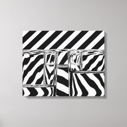 Zwart-witte strepen Abstract brillenglazen Canvas Afdruk (Voorkant)