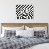 Zwart-witte strepen Abstract brillenglazen Canvas Afdruk (Insitu (Slaapkamer))