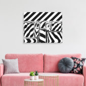 Zwart-witte strepen Abstract brillenglazen Canvas Afdruk (Insitu (Woonkamer))