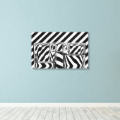 Zwart-witte strepen Abstract brillenglazen Canvas Afdruk (Insitu (Houten vloer))