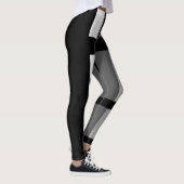 Zwart-witte strepen abstract leggings (Rechts)