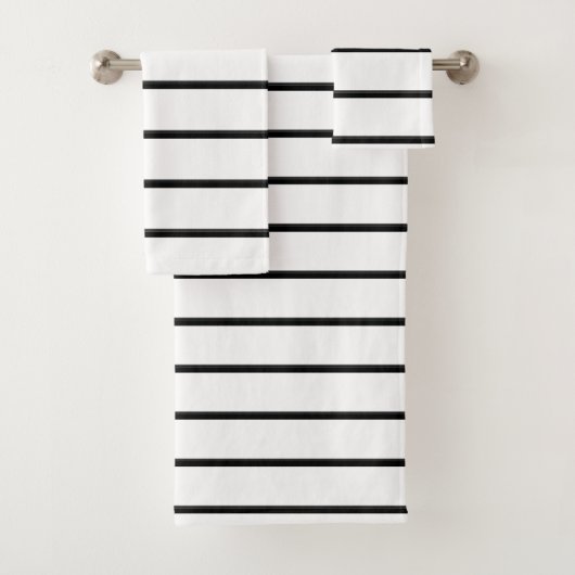 Zwart witte strepen bad handdoek (Insitu)
