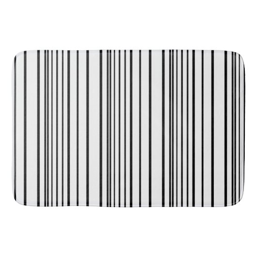 Zwart witte strepen badmat (Voorkant)