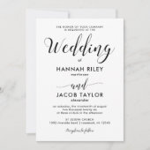 Zwart-witte strepen bruiloft kaart (Voorkant)