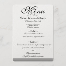 Zwart-witte strepen Bruiloft Menu