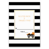 Zwart witte strepen bruistekaart voor twergescorte kaart (Voorkant)