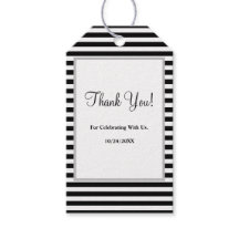 Zwart-witte strepen CadeauLabels