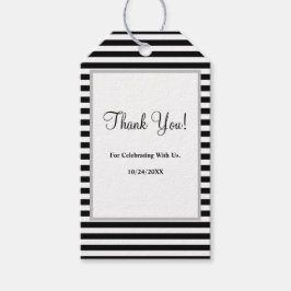 Zwart-witte strepen CadeauLabels