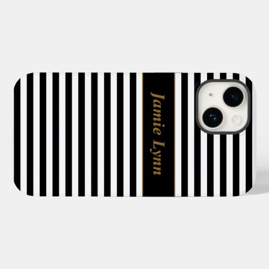 Zwart-witte strepen Case-Mate iPhone case (Achterkant (horizontaal))