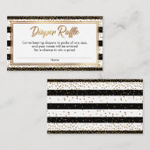 Zwart & Witte Strepen Confetti Luier Raffle Kaarte Informatiekaartje (Voorkant / Achterkant)