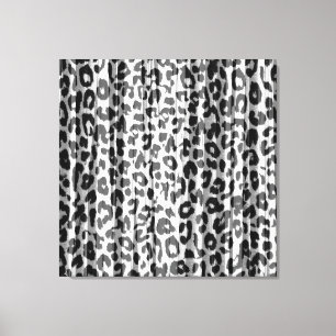Zwart witte strepen Dierenprint Bont van Luipaard Canvas Afdruk