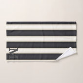 Zwart-witte strepen dramatisch 3-D monogram Bad Handdoek (Handdoek)