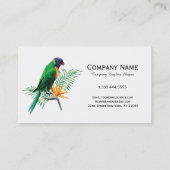 Zwart witte strepen en kleurrijke papegaai visitekaartje (Achterkant)