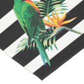 Zwart witte strepen en papegaai korte tafelloper (Hoek)