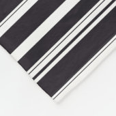 Zwart witte strepen fleece deken (Hoek)