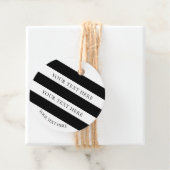 Zwart-witte strepen Gepersonaliseerd Bedankjes Labels (In situ)