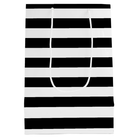 Zwart, witte strepen Geslacht Bak en Stropdas Medium Cadeauzakje (Achterkant)