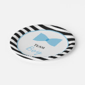 Zwart-witte strepen Geslacht Boog Stropdas Papieren Bordje (Gekanteld)