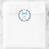 Zwart-witte strepen Geslacht Boog Stropdas Ronde Sticker (Tas)