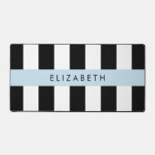 Zwart-witte strepen, Gestreept, Lijnen, Jouw naam Bureaumat (Voorkant)
