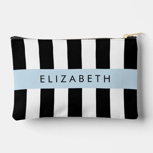 Zwart-witte strepen, Gestreept, Lijnen, Jouw naam Etui (Achterkant)