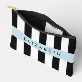 Zwart-witte strepen, Gestreept, Lijnen, Jouw naam Etui (Open)