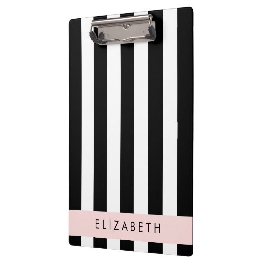 Zwart-witte strepen, Gestreept, Lijnen, Jouw naam Klembord (Links)