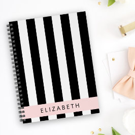 Zwart-witte strepen, Gestreept, Lijnen, Jouw naam Planner