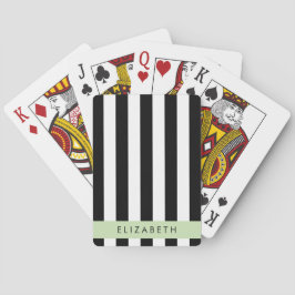 Zwart-witte strepen, Gestreept, Lijnen, Jouw naam Pokerkaarten