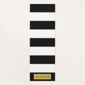 Zwart-witte strepen, Gestreept, Lijnen, Jouw naam Yogamat (Achterkant)