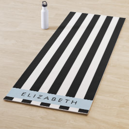 Zwart-witte strepen, Gestreept, Lijnen, Jouw naam Yogamat